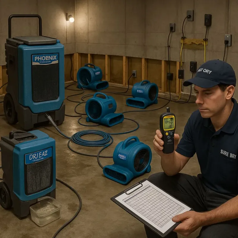 Structural Drying and Dehumidification process in Minerva, OH